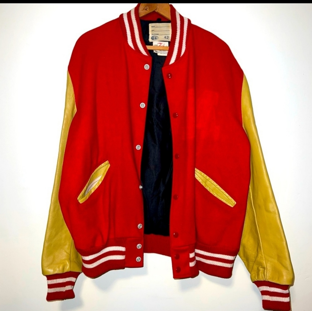 Vintage original rare letterman jacket real leather